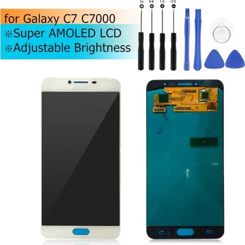SUPER AMOLED For Samsung Galaxy C7 C7000 LCD Display Touch Screen Digitizer Assembly LCD Display for Galaxy C7 C7000 Repair Part