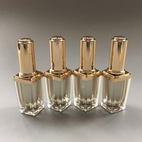 100PCS 10ml 0.34oz Empty Refillable Upscale Gold Acrylic Nail Polish Bottles Container Jar Nail Manicure,Merx Beauty Brand