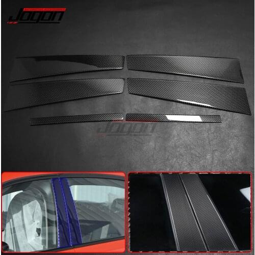 100% Carbon Fiber For BMW 3 Series G20 330i M340i 2019 2020 Car Door Window B Pillar Post Strip Cover Trim Accessories
