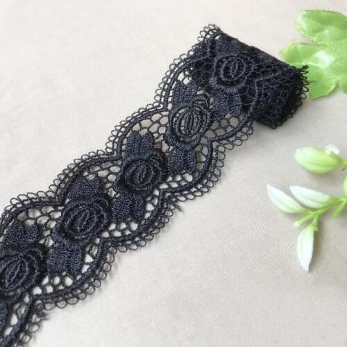 19yards Width 4.3cm white Water soluble polyester lace trim fabric ribbons DIY handmade dress clothing skirt edge accessories