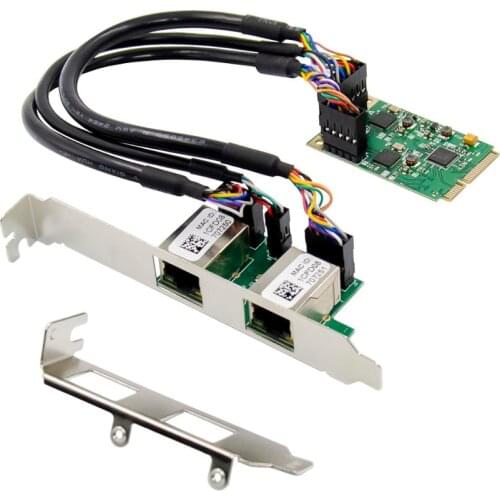 2 RJ45 Port MINI PCI Express Wired Dual Gigabit Ethernet Adapter Chip REALTEK RTL8111F mini Pcie Server Internal 10/100/1000Mbps