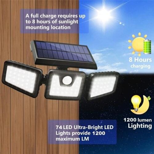 2 Pcs Solar Light Outdoor LED Wall Lamp PIR Motion Sensor Garden Solar Lamp Waterproof Sunlight Energy Saving Street Light