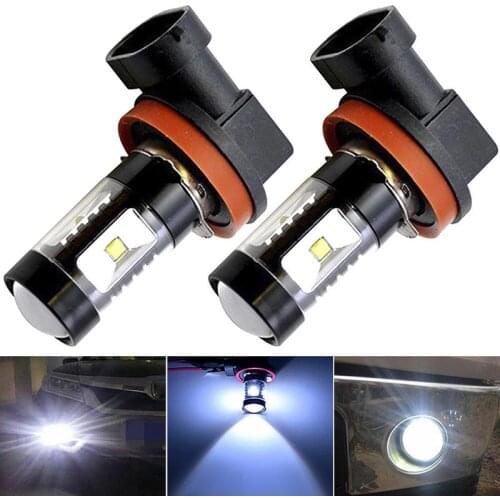 2pcs H8 Tuning Car Universal Led Fog Bulb H16 H11 Fog DRL Light Bulb 6000K White 100W Car Driving Running Lamp Car Light 12v