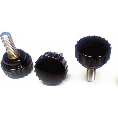 20PCS/LOT Round Head Diameter 15MM*M4*10/15/20/25/30/40MM Knurled Grip Knob Handles Replacement Thumb Knurled Knob