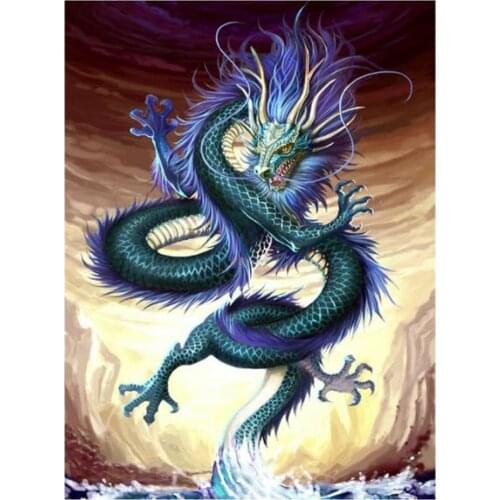 3D Diy diamond painting inlaid western ancient ferocious dragon diamond embroidery rhinestone picture mosaic home decoration