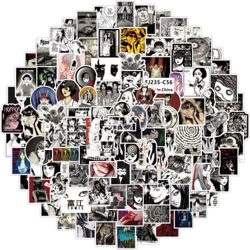 60/110Pcs Anime Tomie Stickers Horror Comic Fujiang Graffiti Car Bicycle Motorcycle Skateboard Book Decal Laptop Sticker
