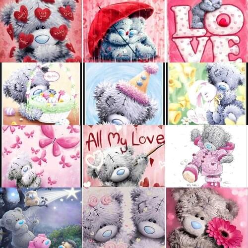 DIY Lovely Bear Craft 5D Diamond Painting Full Round Square Resin Mosaic Animal Embroidery Cross Stitch Kits Home Wall Decor