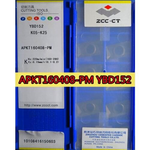 APKT11T308-PM APKT160408-PM YBD152 YBD252 100% Original Zcc.ct Carbide insert Processing: Cast iron etc