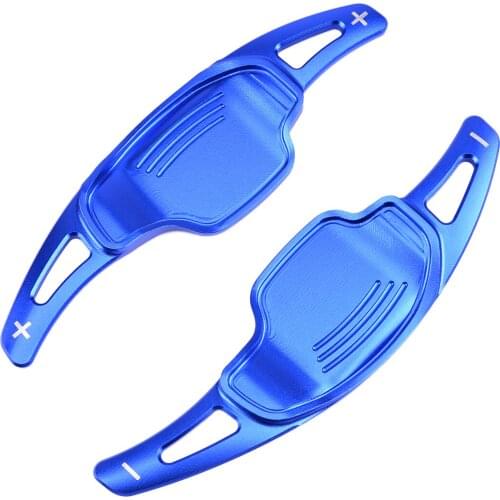 Car Blue Aluminum Alloy Steering Wheel Shifters Shift Paddle Extension 18x5.2 cm Fit for Chevrolet Camaro 2012 2013 2014 2015