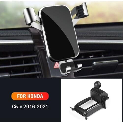 Car Mobile Phone Holder Mounts GPS Stand Gravity Navigation Bracket For Honda Civic 2016 2017 2018 2019 2020 2021 Accessories