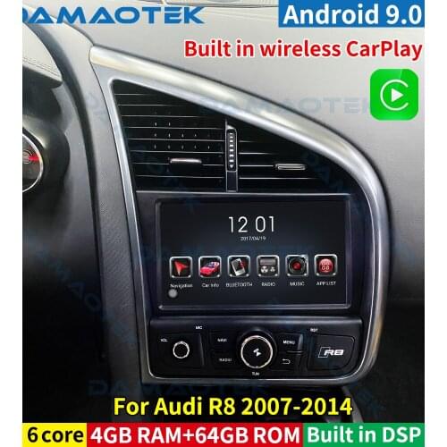 GG DamaoTek Android PX6 9.0 4G 64G 9" Car Tablet Audio Android For Audi R8 2007-2015 Multimedia Carplay player