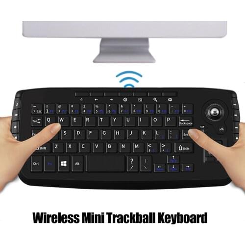 Wireless Mini Trackball Keyboard And Mouse Combo Handheld Gaming Design 94 Keys Keyboard English Keypad For Android Smart TV Box