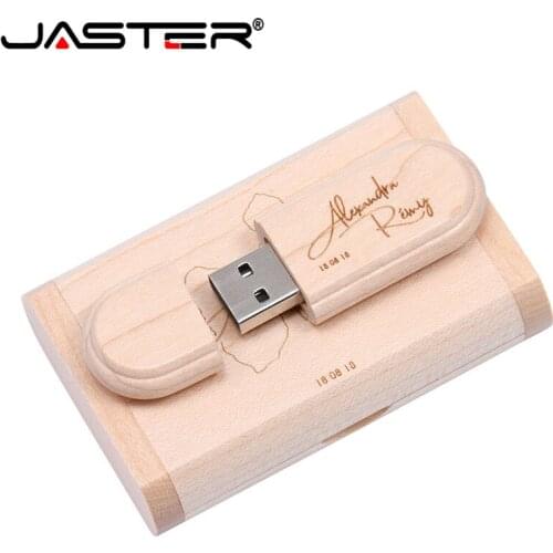 Over 1 PCS free LOGO) Wooden USB flash drive pen drives Maple wood+WEDDING GIFT box pendrive 4GB 16GB 32GB 64GB memory stick