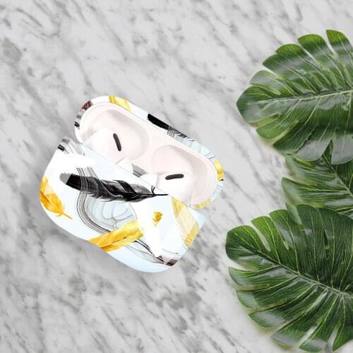 Wireless Earphone Case Anti-slip Protection Feather Pattern Earbuds Accessories for AirPods Pro