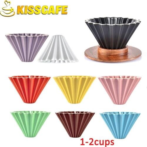 Flowers Ceramic Coffee Cup Espresso Coffee Filter Cup Origami Filter Cups V60 Funnel Drip Hand Cup Filters Coffee Accessories