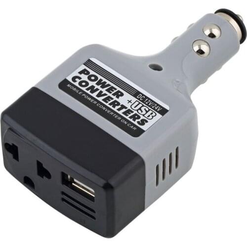 DC 12V/24V to AC 220V Charger Power+USB TS Car Mobile Phone Charger Auto Adapter charging Car charger