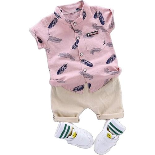 Children Clothes 2pcs Toddler Kids Boys Summer Outfits Holiday Beach Short Sleeve Shirt Top +Shorts Set