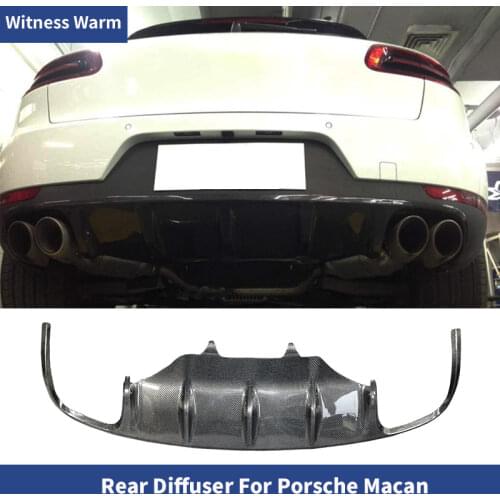 For Porsche Macan Spoiler Carbon Fiber Rear Bumper Exhaust Diffuser Lip 2014 2015 2016 2017 2018 car body kit
