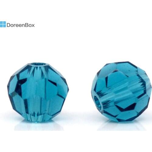 Doreen Box hot- 200 Peacock Blue Created Crystal Quartz Faceted Beads 5000 4mm(B10743)