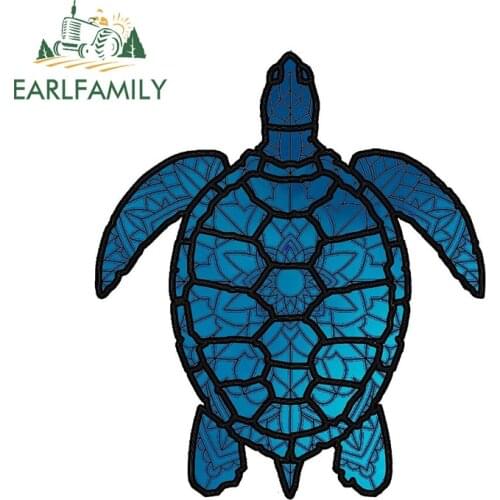EARLFAMILY 13cm x 11.2cm for Turtle Car Stickers and Decals Personality Creative Stickers Waterproof Scratch-proof Assessoires