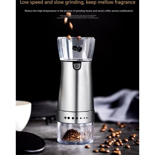 Electric coffee bean grinder, mini kitchen supplies, USB charging, adjustable grinding thickness, fashionable and portable