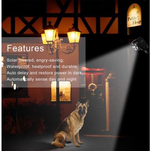 Outad Engry-Saving 5 Led 350Lm Solar Pir Motion Sensor Light Weatherproof Battery Powered In Pathway Garden Yard