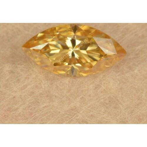 Hot Sale Champagne Yellow Color Marquise Shape Cut Loose Synthetic MoissaniteS Gems Stones For Diamond Ring Jewelry