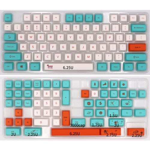 Keypro Happy Planet Ethermal Dye Sublimation fonts PBT keycap For Wired USB mechanical keyboard 132 keycaps