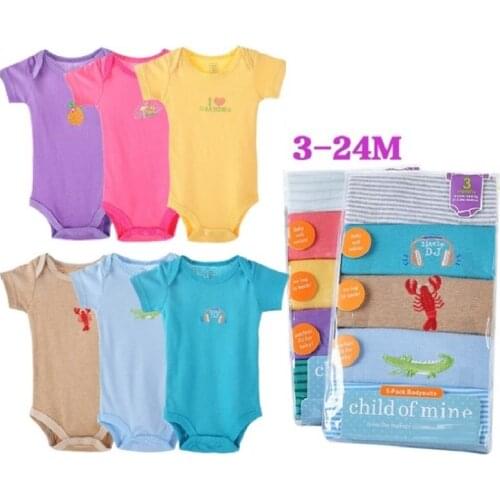 Hooyi Baby bodysuits Short Sleeve 100% Cotton body bebe jumpsuit baby clothes months baby girl bodysuits Summer