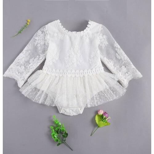 Summer Newborn Infant Kid Baby Girls Princess Romper Dress Flowers Lace Long Sleeve Jumpsuits One Piece Princess Clothes