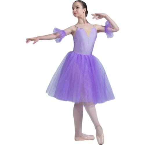 Lilac Spandex Camisole Leotard Dress for Girls and Women Ballet Dancing Tutu Ballerina Dance Costume Romantic Tutus 20014