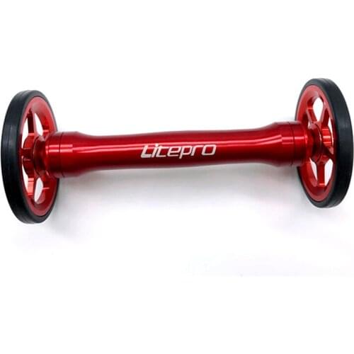Litepro 60mm Aluminum Alloy Easy Wheel & Bolts For Folding Bike Extension Rod Wheels Lightweight