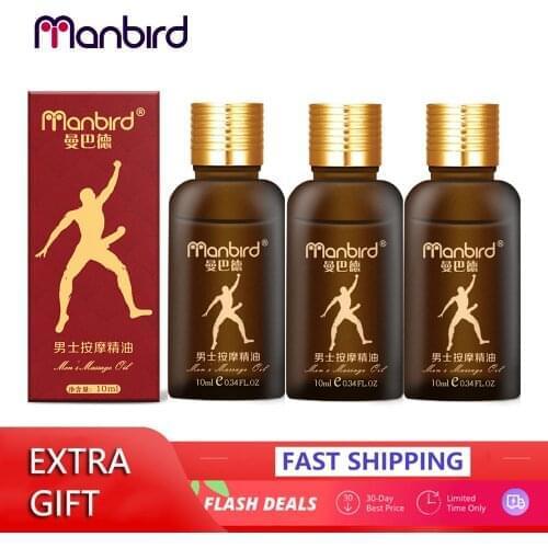 Manbird 3Pcs Lubricant Penis Enlargement Oil Increase Growth Man Big Dick Oil Liquid Cock Erect Enhance Health Care Massage Oil