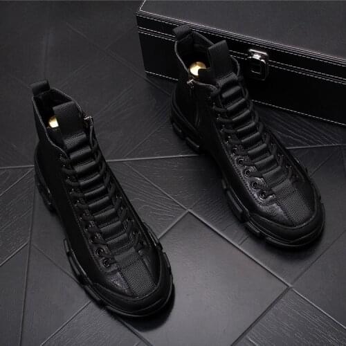 Hip hops Men 2019 Breathable Sneakers Vulcanize Boots Male yellow black Mesh Wear-resistant Casual boots Tenis Masculino