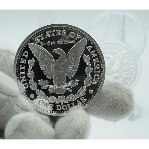 Non Magnetic USA 1896 Morgan Dollar COIN 1984 American Engelhard Prospector Plated Pur Coin Brass Metal Plated Pure Silver