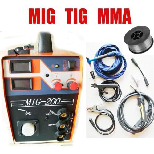 New Arrival Mig Welder MIG200 MIG TIG ARC Welding Machine Gas Gasless Welder 220V Mig Welding Machine 3 in 1