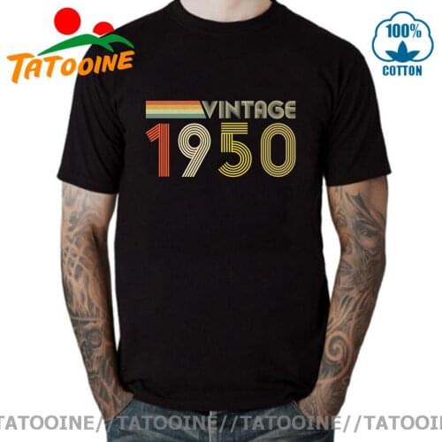 Tatooine 50s Clothing Vintage 1950 T Shirt Retro Born in 1950 T-shirt 70th Anniversary Tshirt Grandpa Birthday Xmas gift Top Tee