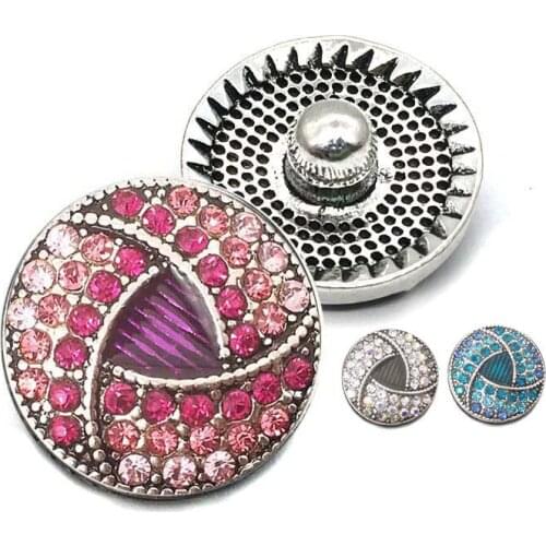 Wholesale metal Rhinestone Snap Buttons w195 flower Diy Jewelry fit 18mm Snap button Necklaces/Bracelets for women