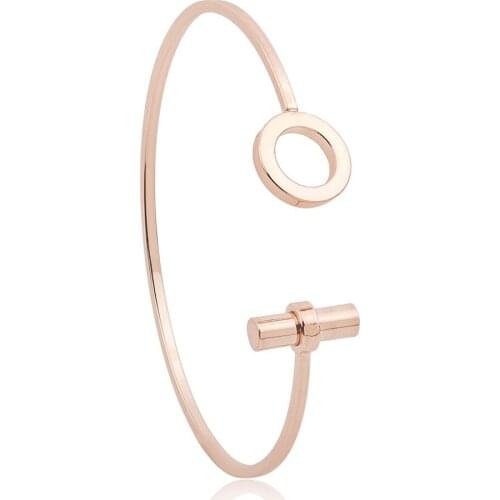 Stick & Circle Opening Adjustable Golden Silver Plated Metallic Bracelets & Bangles for Women