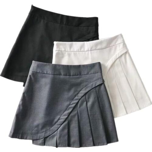 Casual Women High Waist Skirt 2021 Summer Fashion Ladies College Style Sweet Cute Skirt Female Solid Color Mini Skirt
