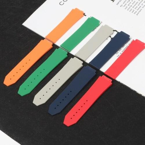 Nature Silicone Rubber band For 25*19mm Hublot strap for big bang Watchband watch belt Fusion with Logo Deployment Clasp