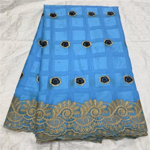 5 yard Swiss lace fabric 2021 latest heavy beaded embroidery African cotton fabrics Swiss voile lace popular Dubai style HL12131