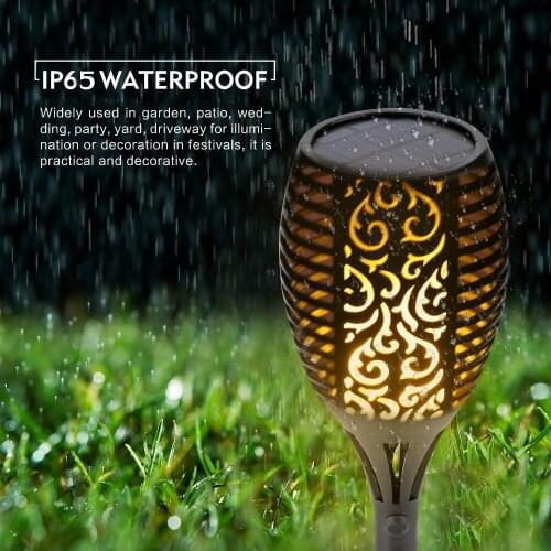 Solar Flame Flickering Garden LED light 2pcs set IP65 outdoor solar tiki torch light Spotlights Landscape Decoration led Lamp