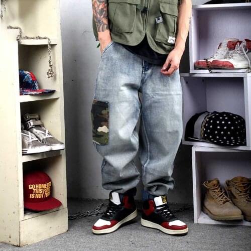 Streetwear Hiphop Harem Jeans Men Casual Denim Pants Straight Loose Baggy Trousers Fashion Jeans Plus Size Men Clothing