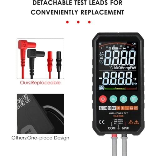 FY107C LCD Smart Digital Multimeter High Accuracy Universal Measure Meter AC/DC Testing Auto Ranging Tester With Storage Bag