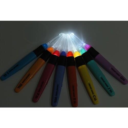 Available Sewing Needles Led Light Up Crochet Hook Knitting Needles Weave Sewing Accessories 2.5MM-6.5MM