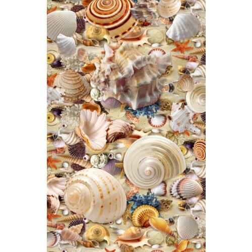 Custom waterproof 3d flooring wallpapers for living room bedroom bathroom shell vinyl flooring pvc self adhesive wallpaper