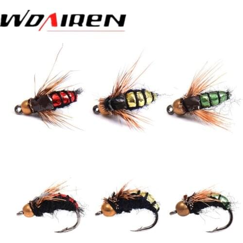 WDAIREN 40Pcs/Set Fly Fishing Lure Set Artificial Insect Bait Trout Fly Fishing Hooks Tackle With Plastic Box