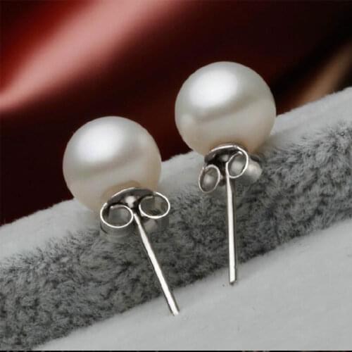 925 Sterling Silver High Quality Classic Pearl Stud Earrings For Women Wedding Birthday Gift Pearl Jewelry S-E39
