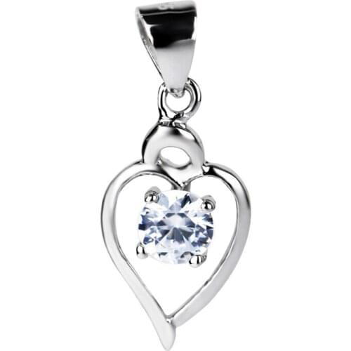 925 Sterling Silver Lovely Sweet Beauty Crystal CZ Love Heart Necklaces Pendants Jewelry Gift For Women GND0224